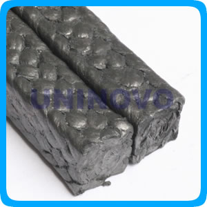 Braided carbon fiber packing reinforced with material wire