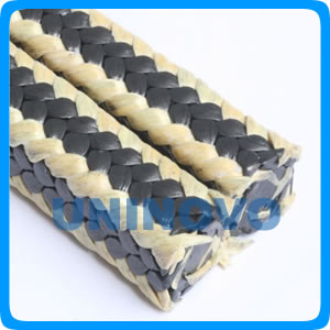 Graphited PTFE packing with Aramid Corners