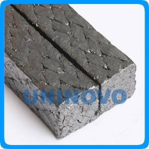 Expanded graphite braided packing reinforced by glass fiber